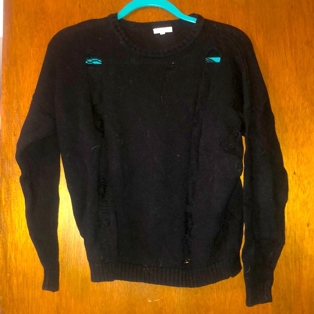 Black Ripped Sweater